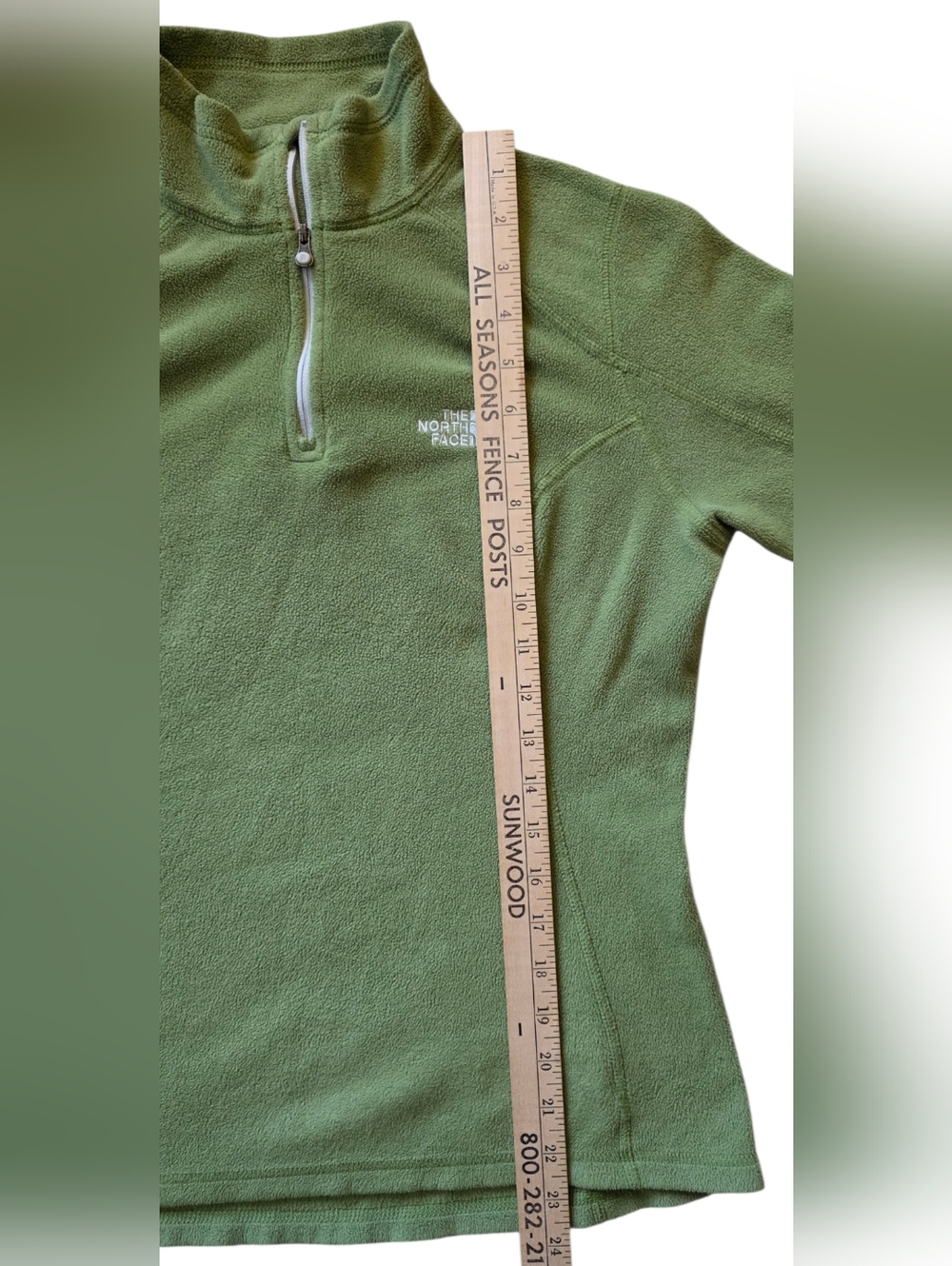 ​The North Face Small Green TKA 100 1/4 Zip Fleece Pullover - Picture 7 of 8